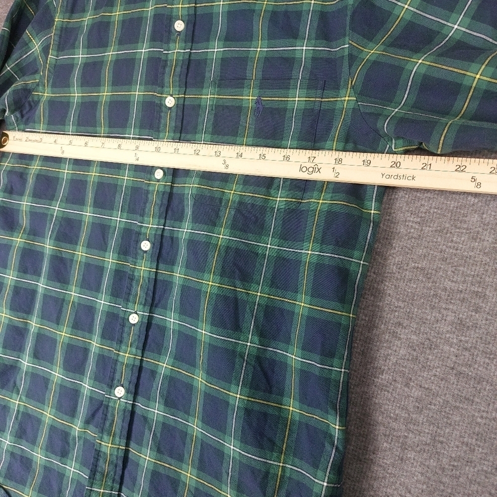RALPH LAUREN MENS BLUE GREEN YELLOW TARTAN PLAID CLASSIC FIT BUTTON DOWN SHIRT S - Picture 4 of 9